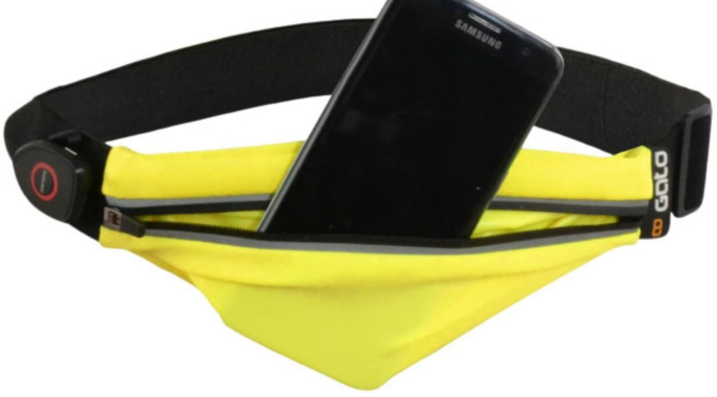 Gato Sports LED USB Recargable Correa De Correr Hi-Viz Bolsa Amarillo Neón
