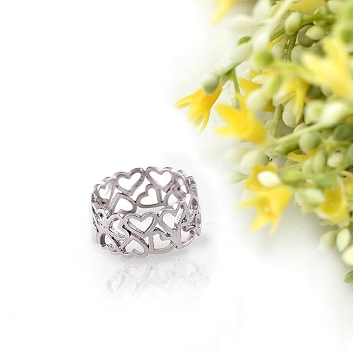 Miniatura 5 de SILVESTO INDIA Spinner Ring Sterling Silver Ring for Women Filigree Ring Meditation Wide Band Anxiety Worry Fidget Ring Unique Silver Rings (8.5)