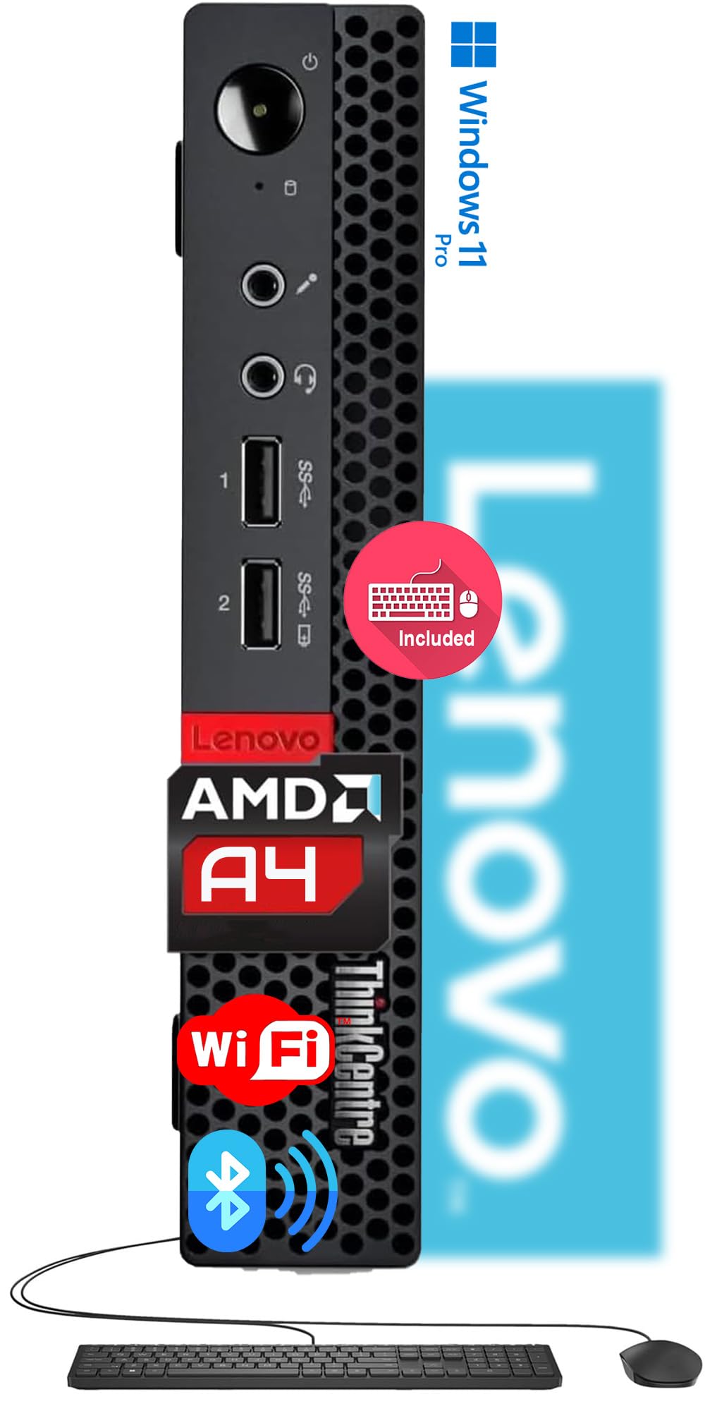 Amazon.com: Lenovo ThinkCentre Micro Desktop with Keyboard & Mouse