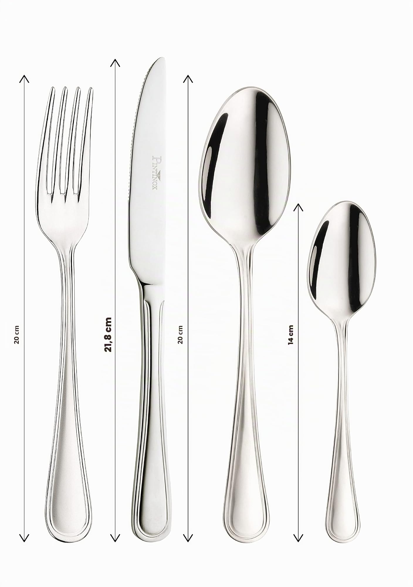 Pintinox Newport Servizio 48 Pezzi Acciaio Inox Nichel Free Serie Made in Italy (12 Persone)