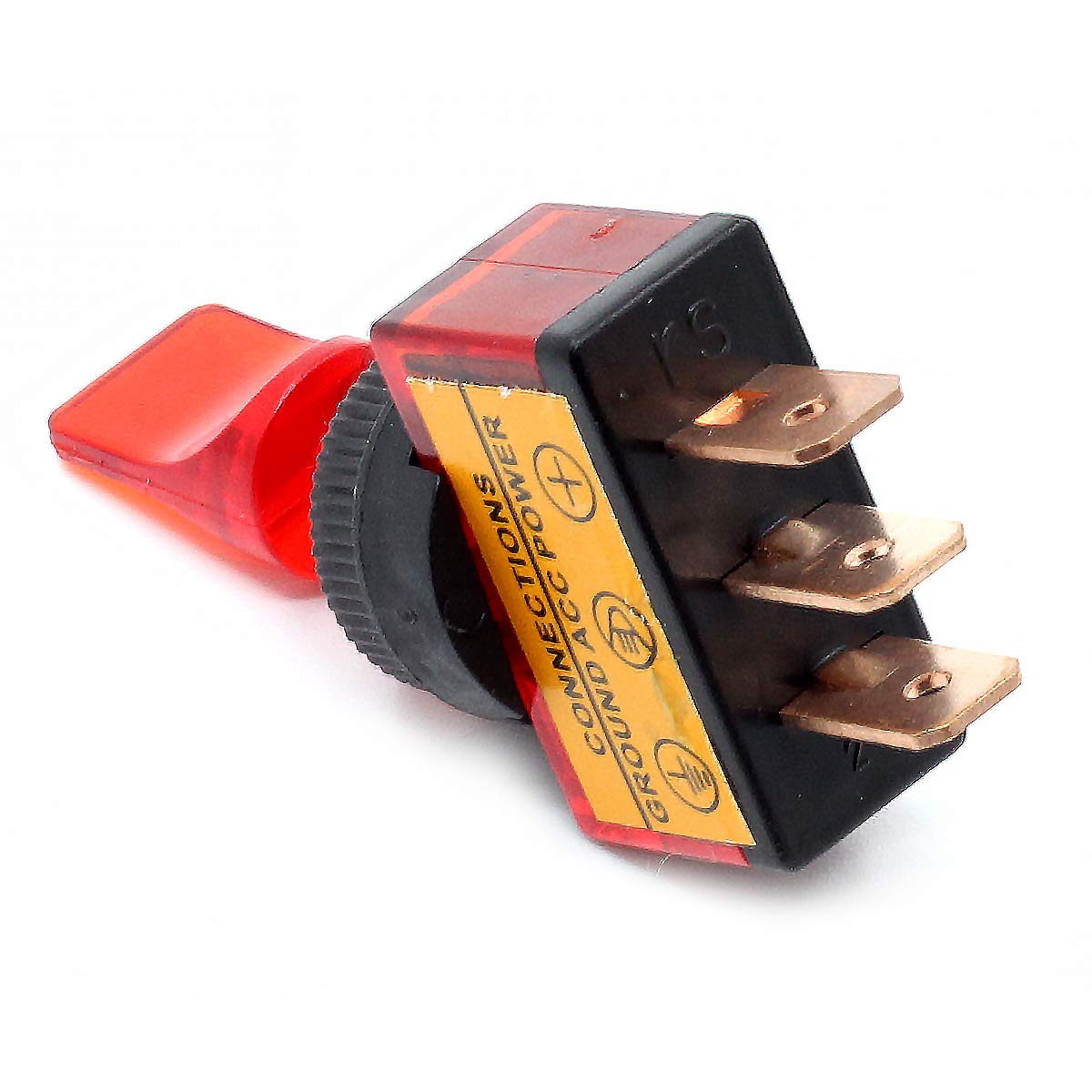 Lot de 5 interrupteurs à bascule 2 positions On/Off 3P SPST pour voiture, bateau, voiture, moto, 12 V CC 20 A Rouge 12 V 20 A