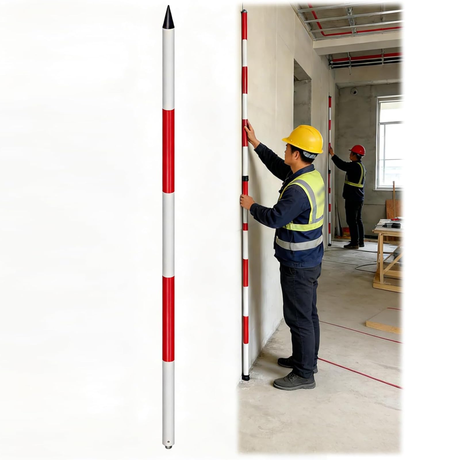 Asta di misurazione in alluminio | Rosso Bianco 2m 300CM 5m for la misurazione ingegneristica del picchettamento stradale del layout di costruzione