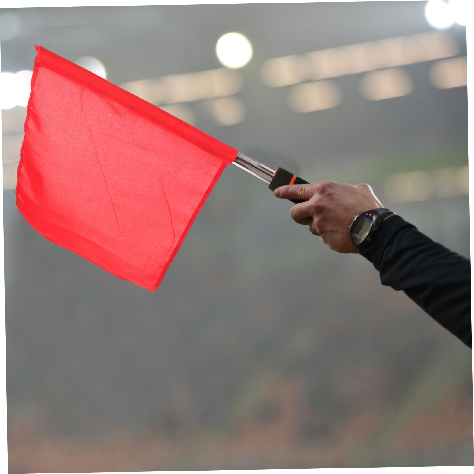 10pz Bandiere per Arbitro Calcio in Acciaio Inossidabile e Poliestere, Leggere ad Alta Visibilità per Partite e Competizioni Sportive