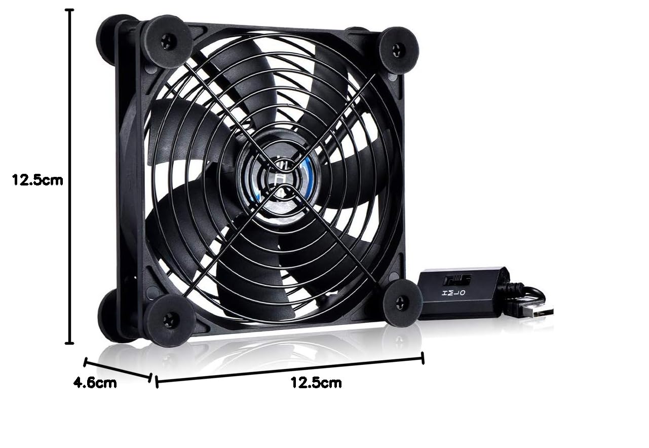 Leiser 120 mm USB-Ventilator, 5 V, tragbarer USB-Lüfter für Flachbildfernsehempfänger, Router, DVR, Playstation, Xbox, Computerschrank-Kühler
