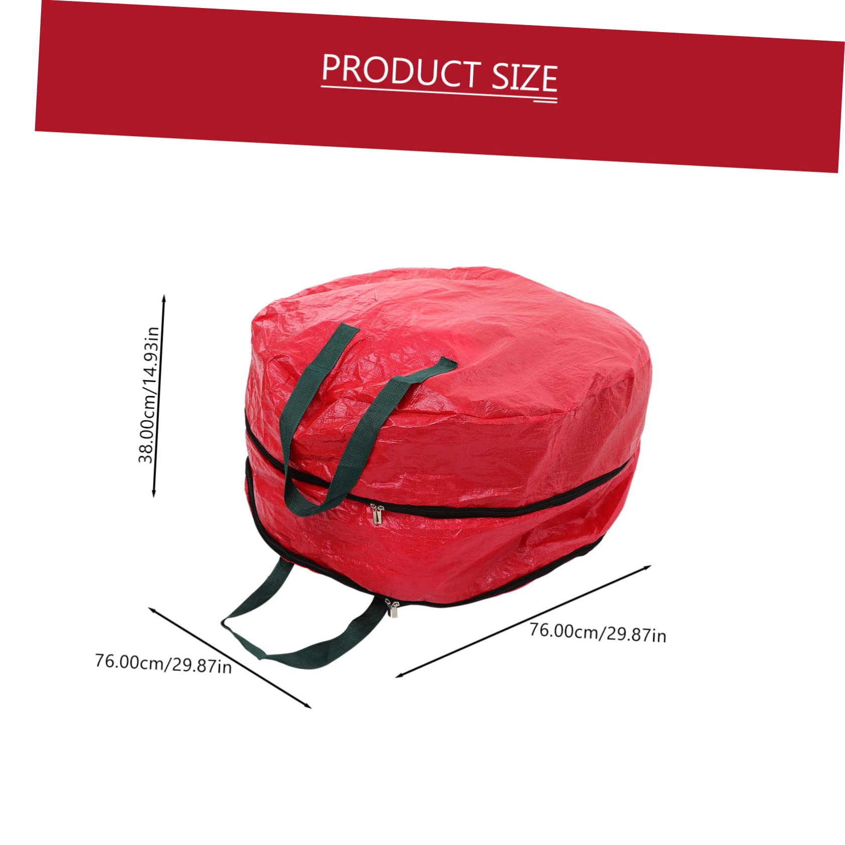 KOMBIUDA Double Layer Christmas Wreath Storage Bag Zip Closure Design for Easy Holiday Decoration Organization