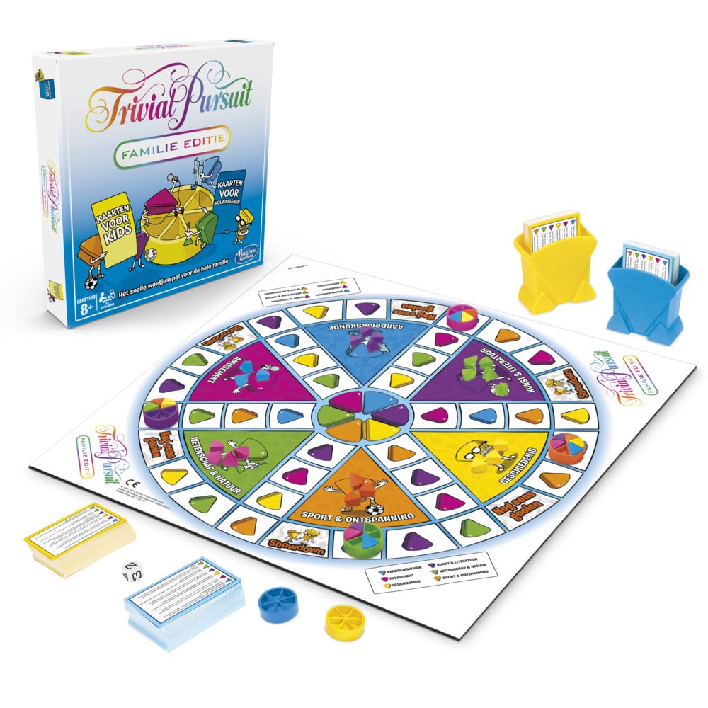 Trivial Pursuit edición Familiar, Juego de Mesa Noche de Juegos en Familia, Juego de cuestionario, a Partir de 8 años (versión Holandesa)