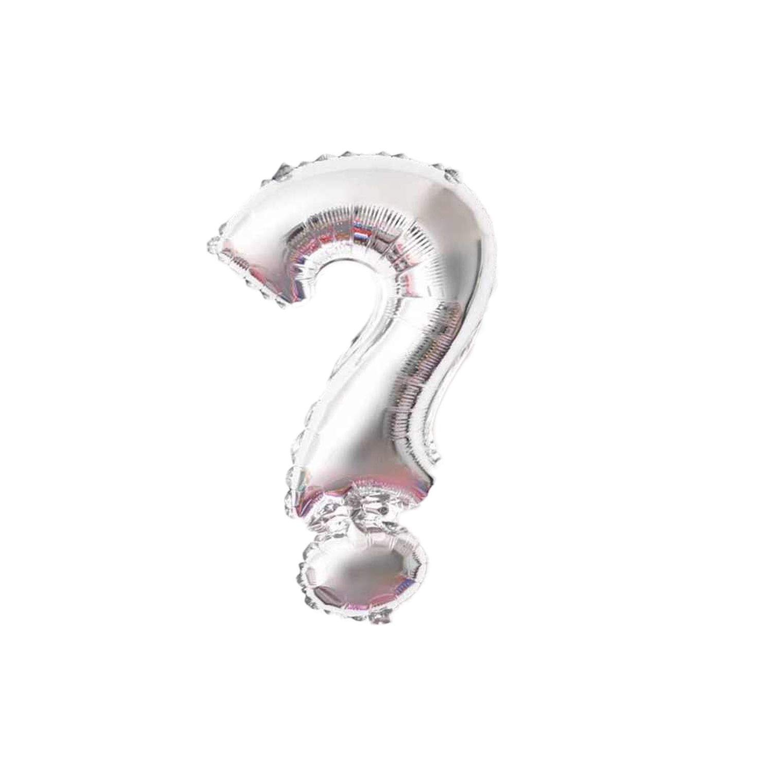 Foil Balloons Letters Silver - 40/80/100 cm - for Birthday Wedding Party Decoration Happy Birthday JGA Gift Balloon Graduation ABI Large XXL Small Mini (Question Mark "?" 40 cm)