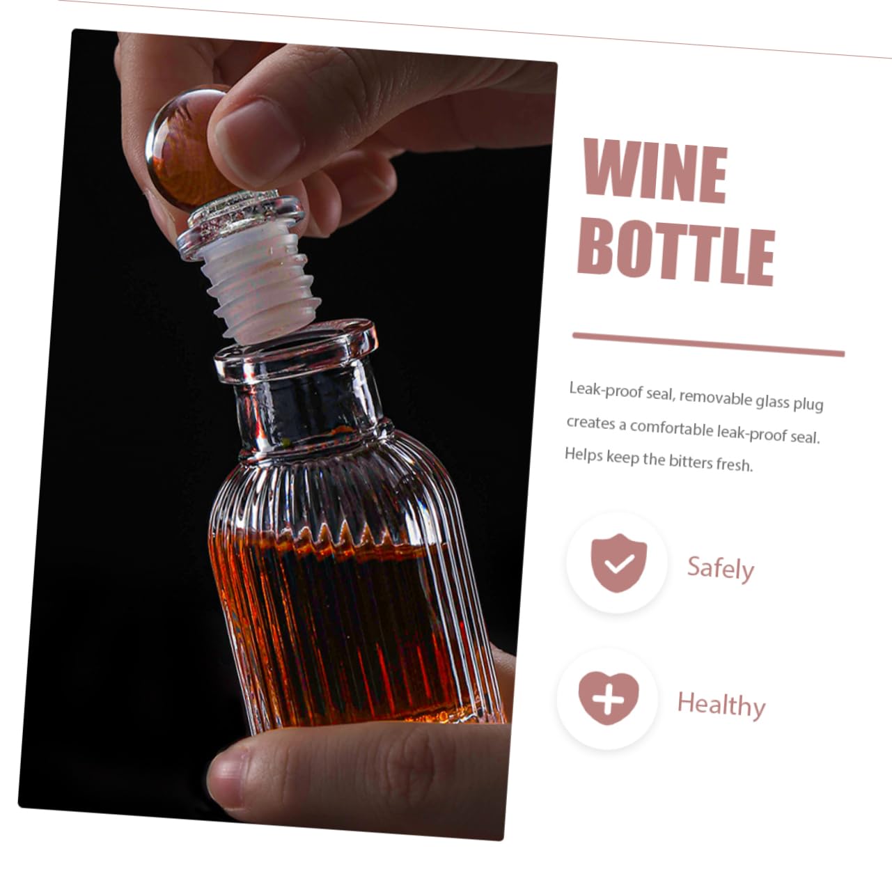 CONGARTENO Bottle of Bitters Japanese Whiskey Bartender Bitters Bottle Bitters Decorative Mini Wine Bottles Small Containers Bottle for Cocktail Making Vodka Port Decanter Glass Transparent