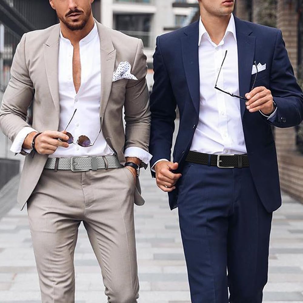 DOOPAI Braided Stretch Belt for Men, Elastic Woven Belt, casual Fabric Golf Belt, 1 3/8" for golf pants jeans, Gift Box - Image 3