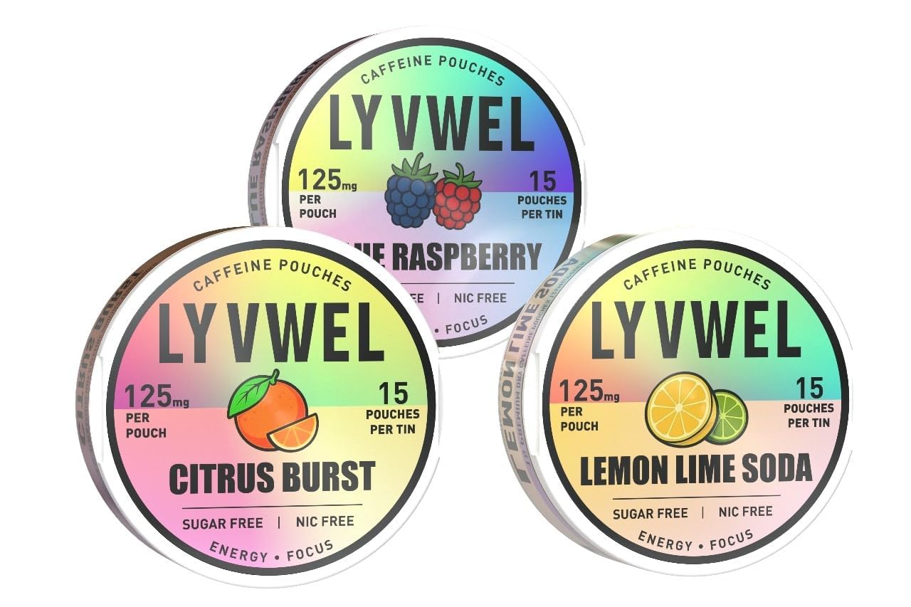 Amazon.com : LyvWel 125mg Caffeine Energy Pouches – Variety