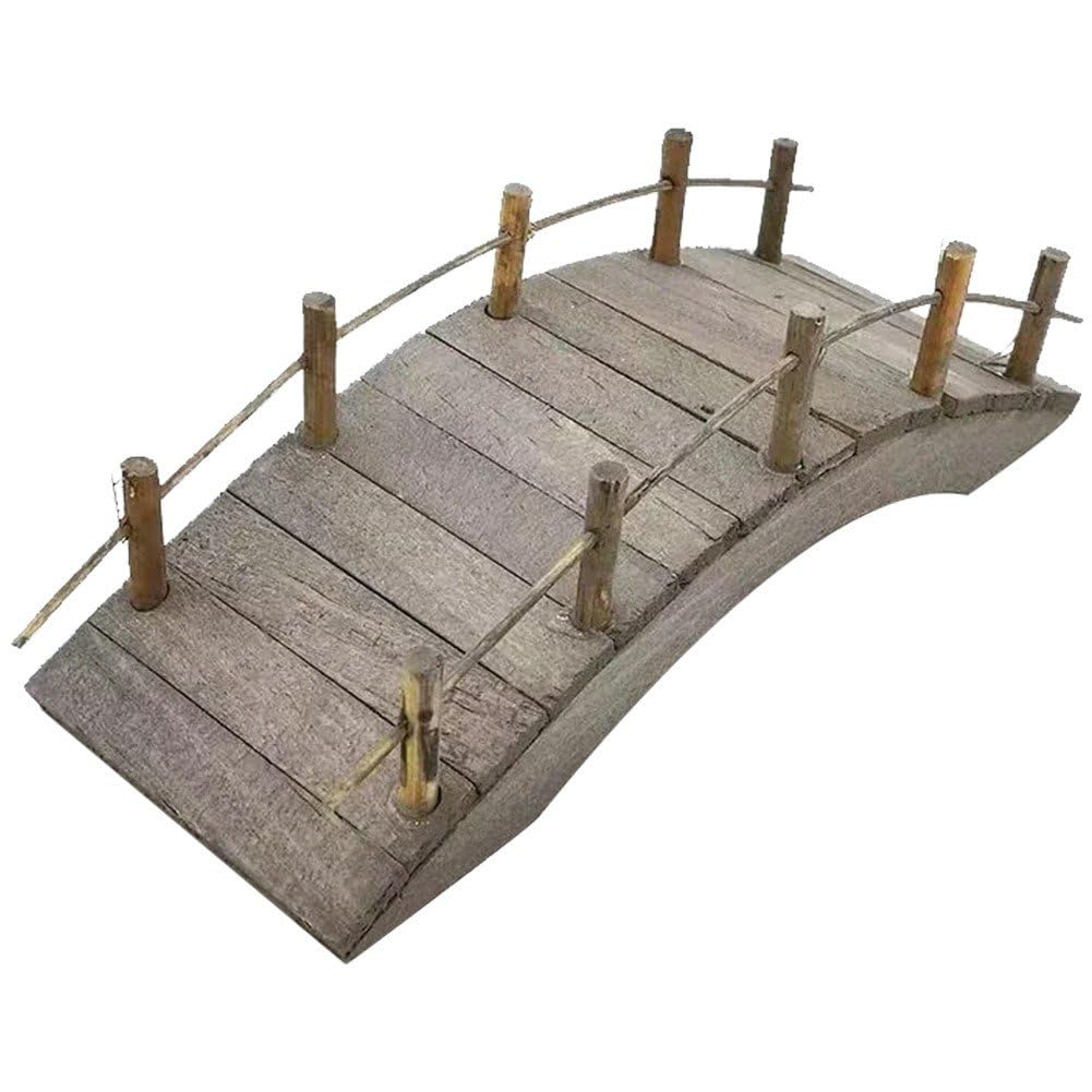 Uzztfa Wooden Bridge Dollhouse Wooden Arc Bridge Miniatures Fairy Garden Craft Arch Bridge Figurines Mini Diy Bonsai Plant Pot Moss Micro Landscaping Garden Ornaments