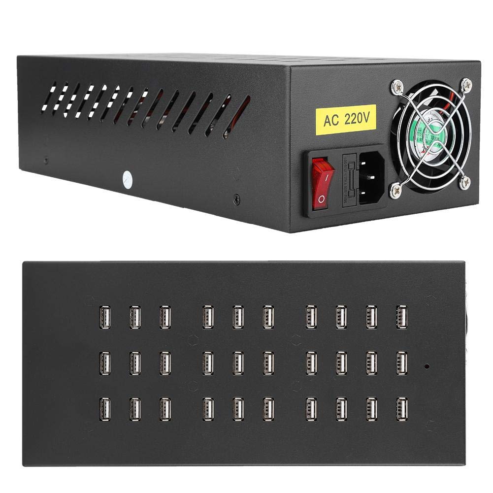 Stazione di Ricarica Hub USB, 30 Porte USB 3.0 Hub con Interruttore per la Ricarica Rapida Prestazioni, USB Hub 3.0 Alimentato per Telefoni Cellulari/Tablet
