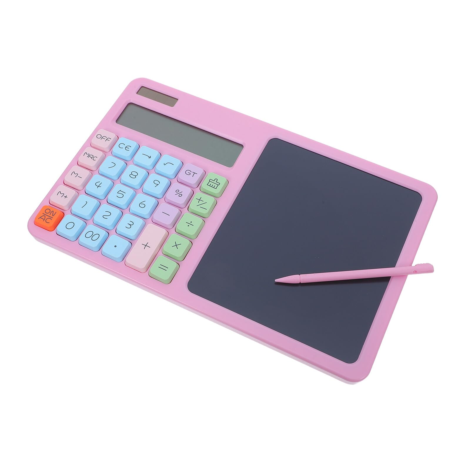 STOBAZA Calcolatrice Tascabile Rosa con Tastiera Silenziosa e Tavoletta Grafica Lcd Integrata 12 Cifre per Studio a Casa e Biblioteca