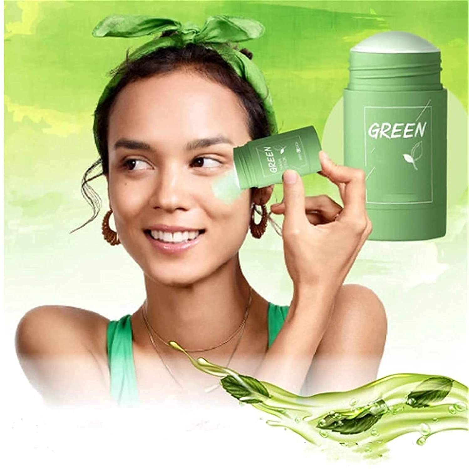 ANEMOI Green Tea Purifying Clay Stick Mask, And Deep Cleansing Oil Control And Anti-Acne Solid And Fine, Exfoliating Mask 40g