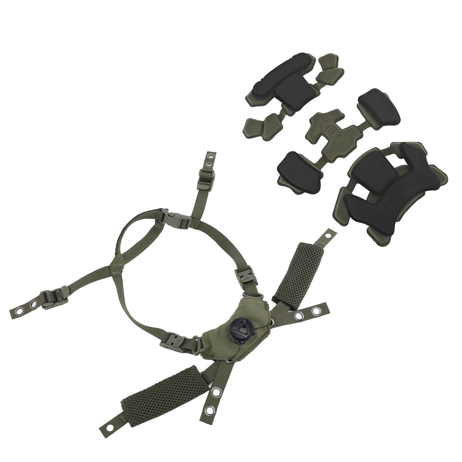 RiToEasysports Adjustable Suspension Helmet Padding Kit for Fast MICH Wendy Helmets, Easy Installation and Nylon Material for Helmet Enthusiasts (Army Green Sponge)