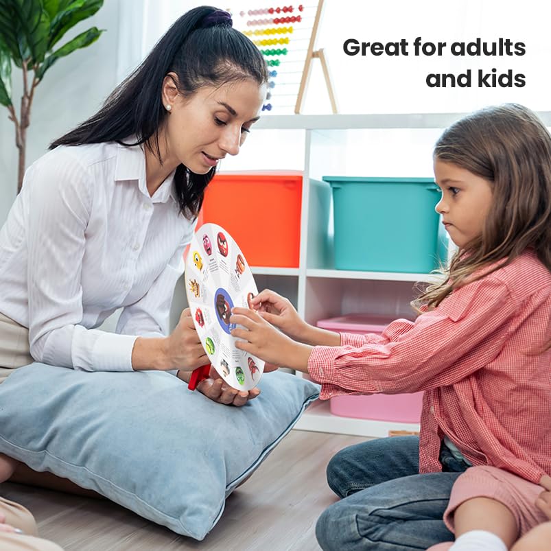 FeelWise Super EQ Kit - For Building Emotional Intelligence - Thirteen 12" Round 2-sided Emotion Wheels w/ Storage Envelope & Instructions - Emotion Learning Games for Kids, Parents, Professionals, Teachers, School Counselor - Screen-Free Activities - Image 6
