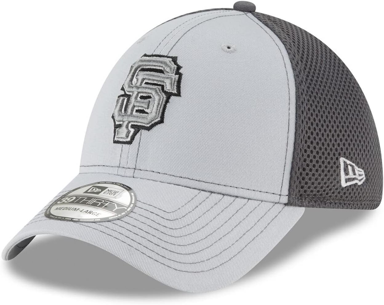 New Era Men's Gray/Graphite Detroit Lions Logo Grayed Out Neo 2 39THIRTY Flex Hat