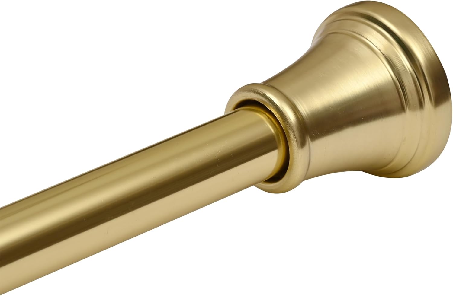Utopia Alley Shower Curtain Rod | Adjustable Tension Mounted Shower Rod, Rustproof Aluminum Rod with Rubber End Cap, Gold Finish