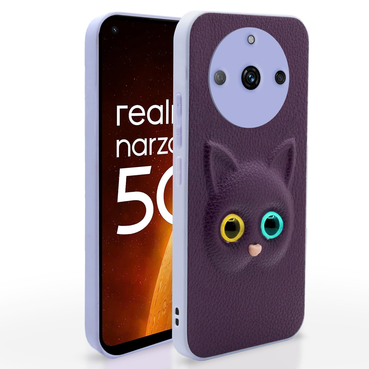 Pikkme Realme Narzo 60 5G Back Cover for Girls | Cute Cat Leather Finish | Soft TPU | Case for Realme Narzo 60 5G (Purple) (B0CHWC6WNW) Amazon Price History, Amazon Price Tracker