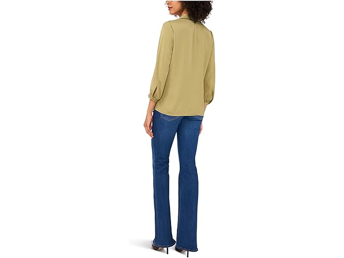 Collared V-Neck Long Sleeve Blouse - Image 4