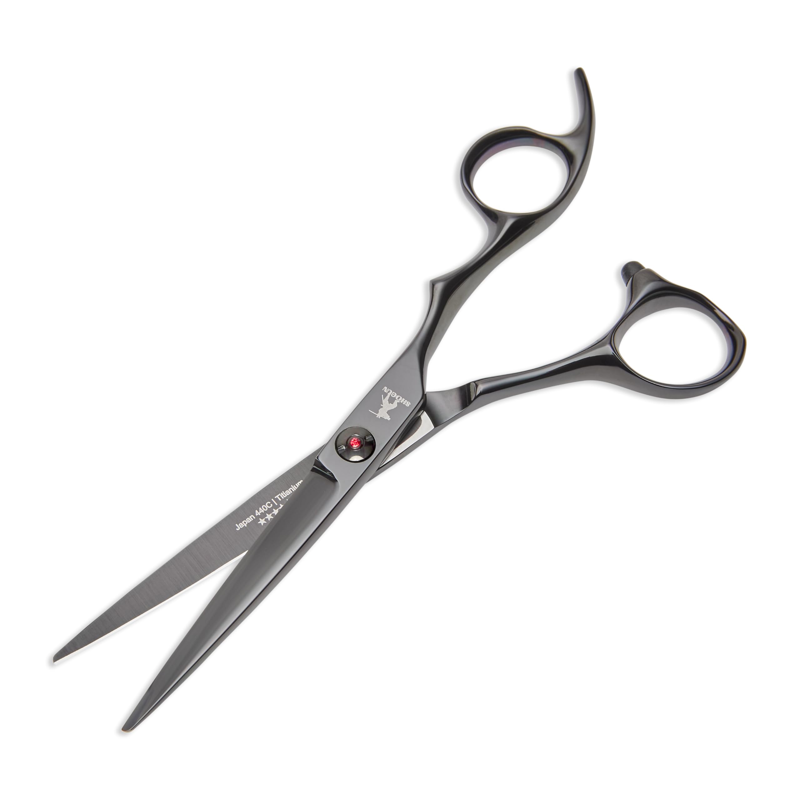 Shogun Black Ghost Japanese 440Csteel Hairdressing Scissors - Professional Barber Salon Shear For Hairdressers, Barbers, And Salon Use