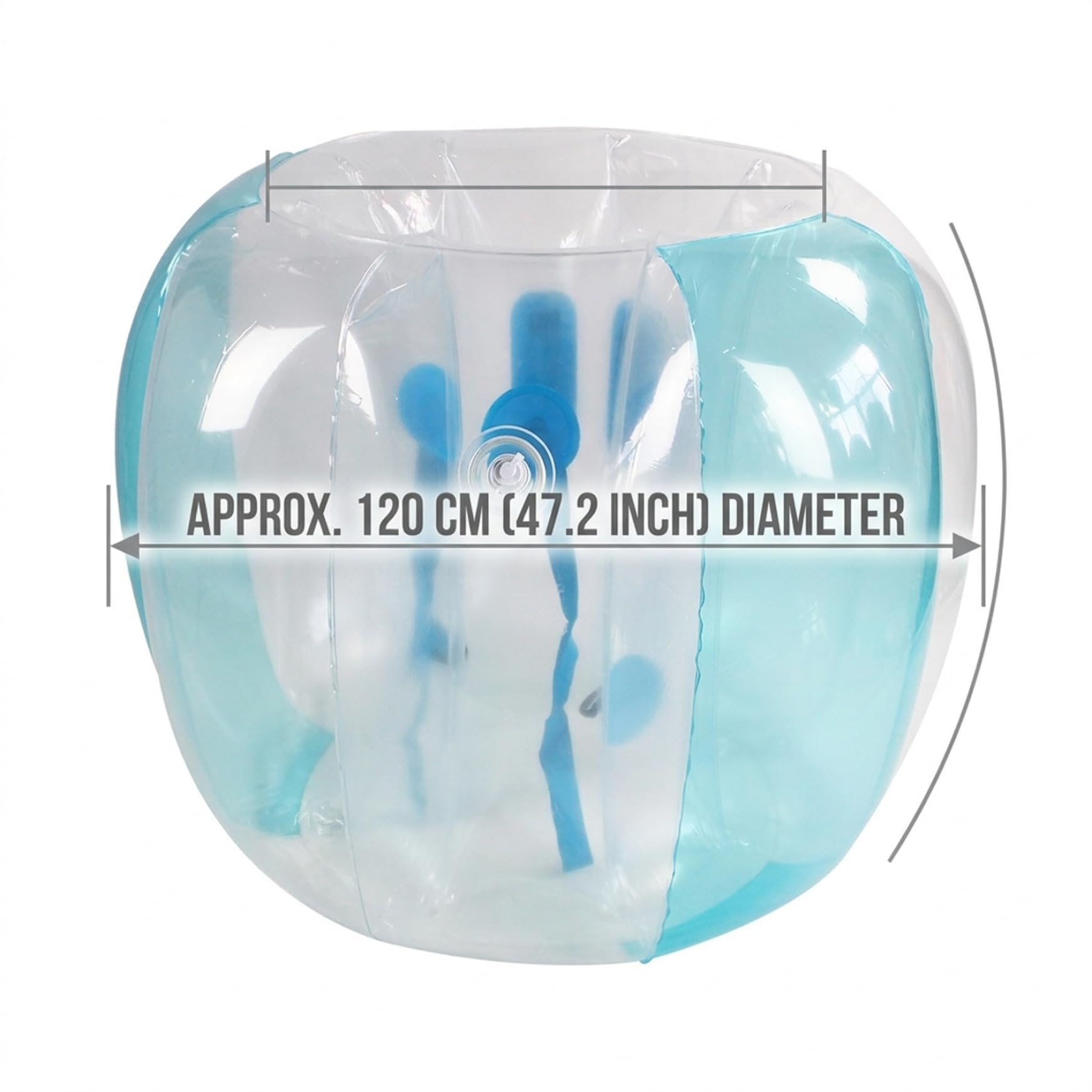 Bubble Ball, Bumper Balls für Kinder und Erwachsene – 120 cm großer, transparenter, aufblasbarer Bubble Ball für Outdoor-Spaß, Parks, Strand und Partys (blau)