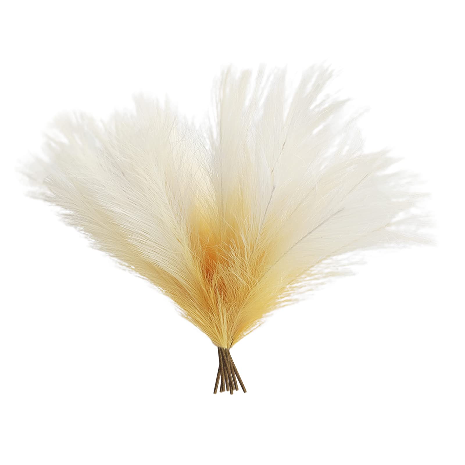8 PCS Faux Pampas Grass, 17.7Inch Gradient Color Dried Pompas Grass Decor for Boho Vase Filler Wedding Party Home Table Decor (Yellow)