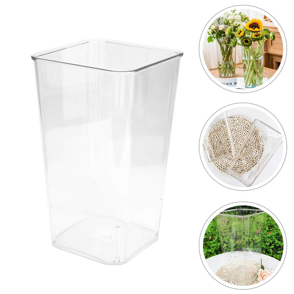 Cabilock Cubo De Acrílico para Arreglos Florero Seco Jarrones Altos De Centro De Mesa Jarrón De Alto Jarrón De Flores Jarrones De Cristal Maceteros Maceta Cuadrado Oficina