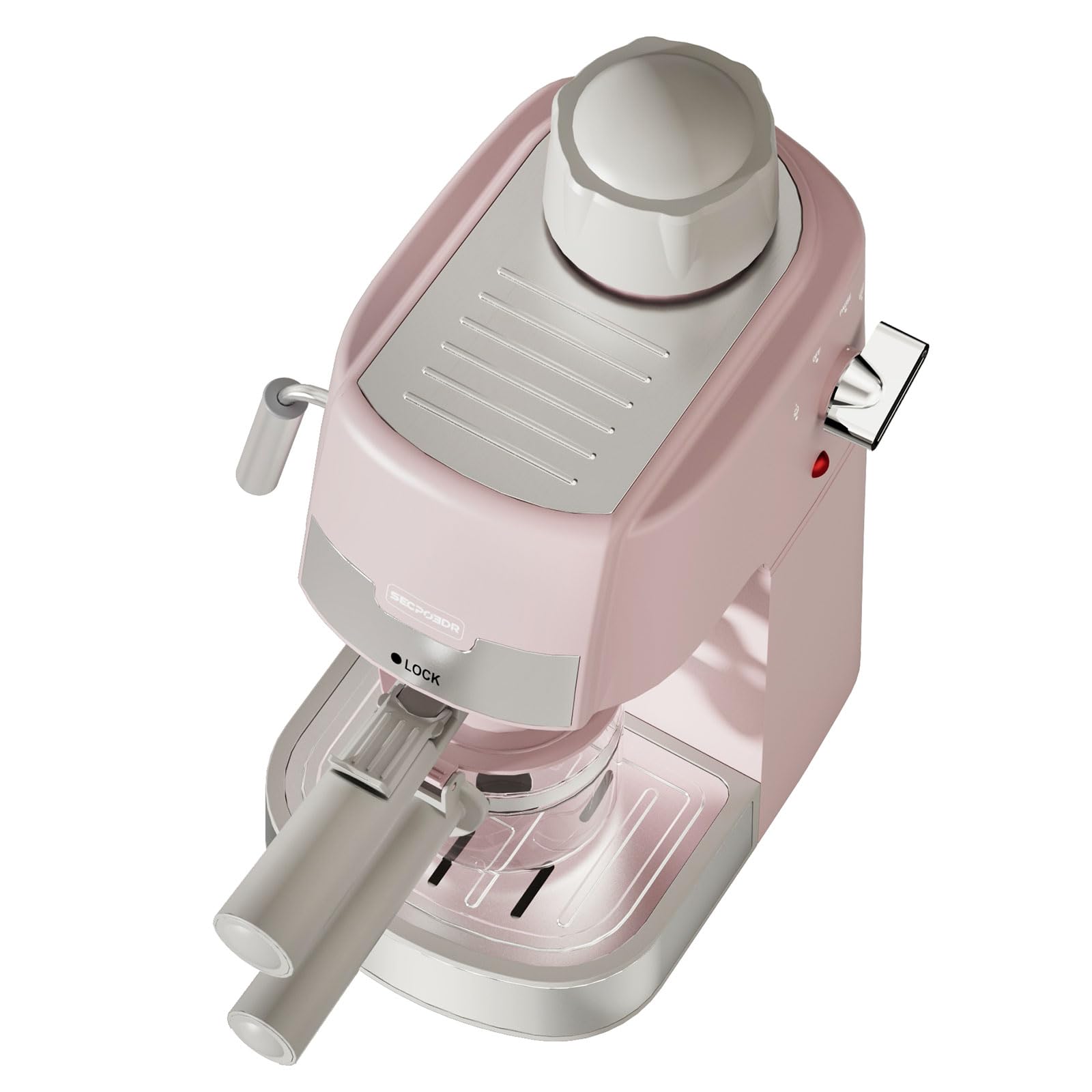 3.5Bar Espreeso Machine 4-Cup Compact Coffee Maker 800W Gray Pink