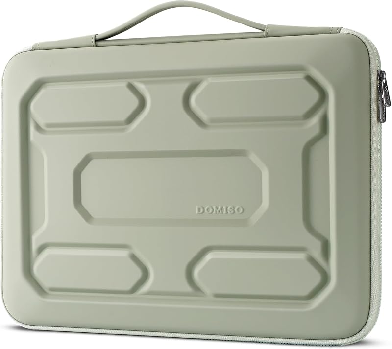 DOMISO 17 inch Laptop Sleeve with Handle Shockproof Computer Bag Waterproof EVA Protective Carrying Case for 17.3" MSI GS73VR Stealth Pro/HP Envy 17/LG Gram 17"/ROG Strix GL702VS, Mint Green