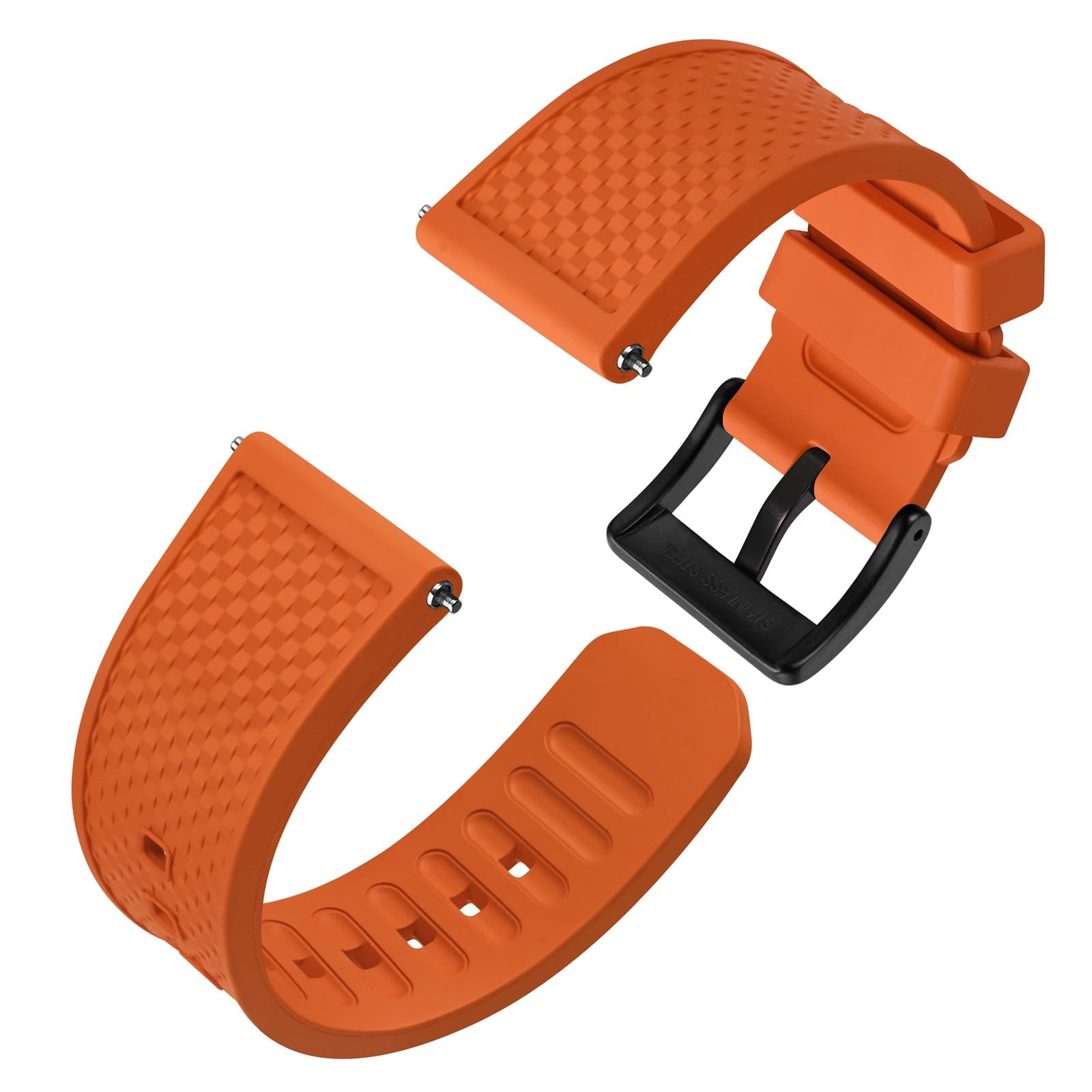 Anbeer Fluor Kautschuk Uhrenarmband, 20mm 22mm Schnellspanner, strukturiertes Rasterarmband mit matter Edelstahlschließe