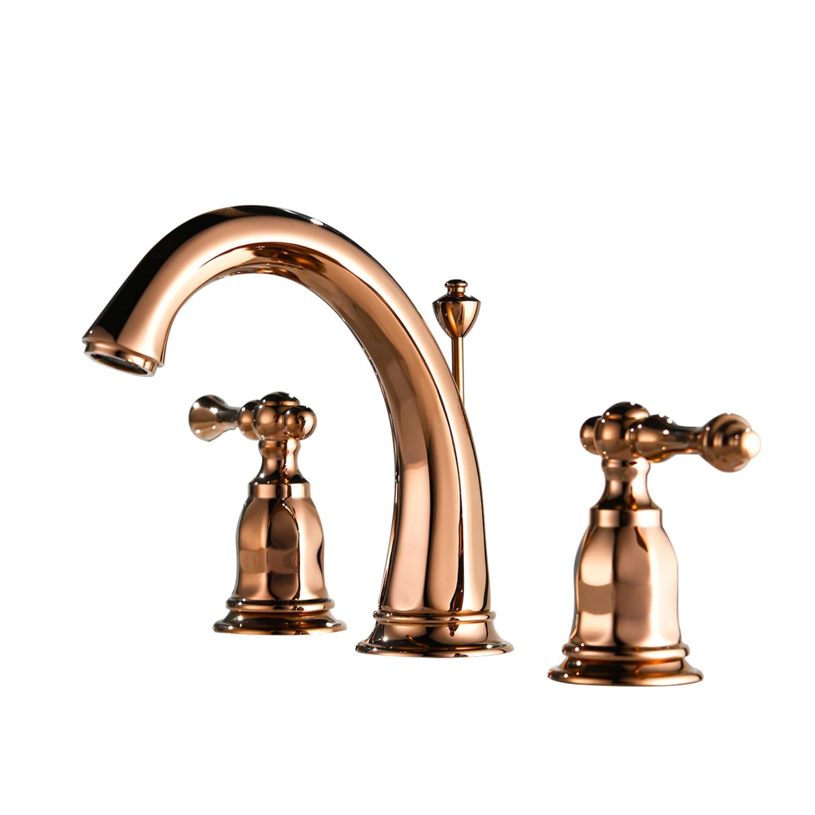 Mitigeur lavabo or rose à 2 poignées contre les éclaboussures et fuites de vasque