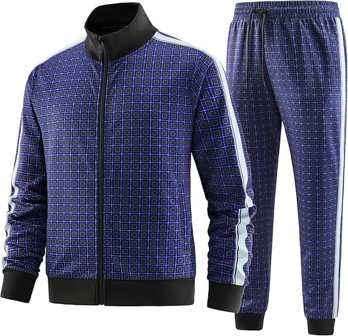 BASICDOT Trainingsanzug Herren Set mit langen Ärmeln, lässigem Full Zip Laufsportanzug für Männer, 2-teilige Outfits Jogginganzug Herren