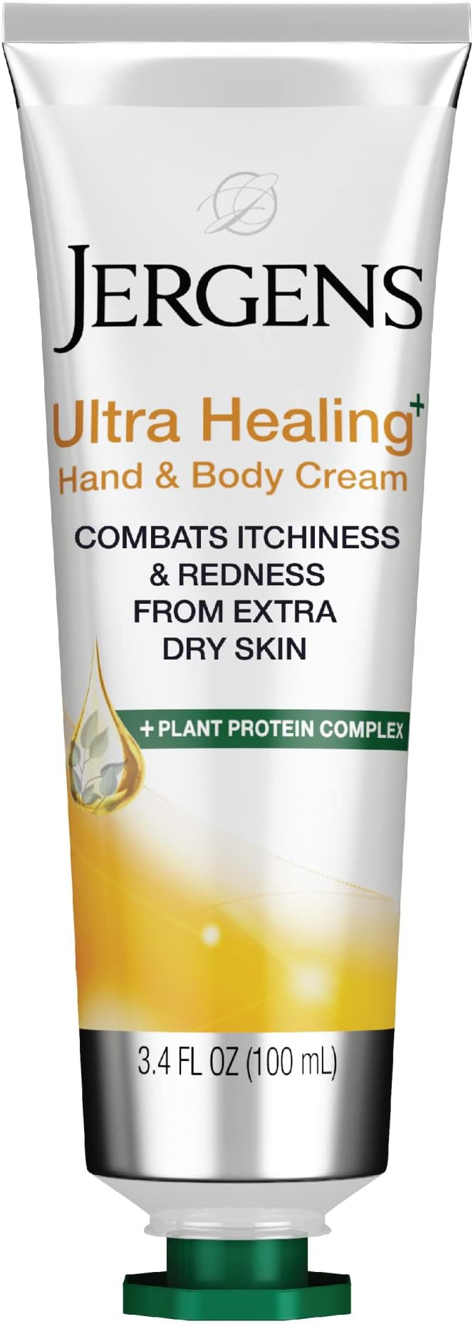 Jergens Ultra Healing Hand & Body Cream for Dry Skin, 3.4 Ounces, Formulated with Vitamins C, E & B5 plus Plant Protein Complex, for Extra Dry Skin Relief