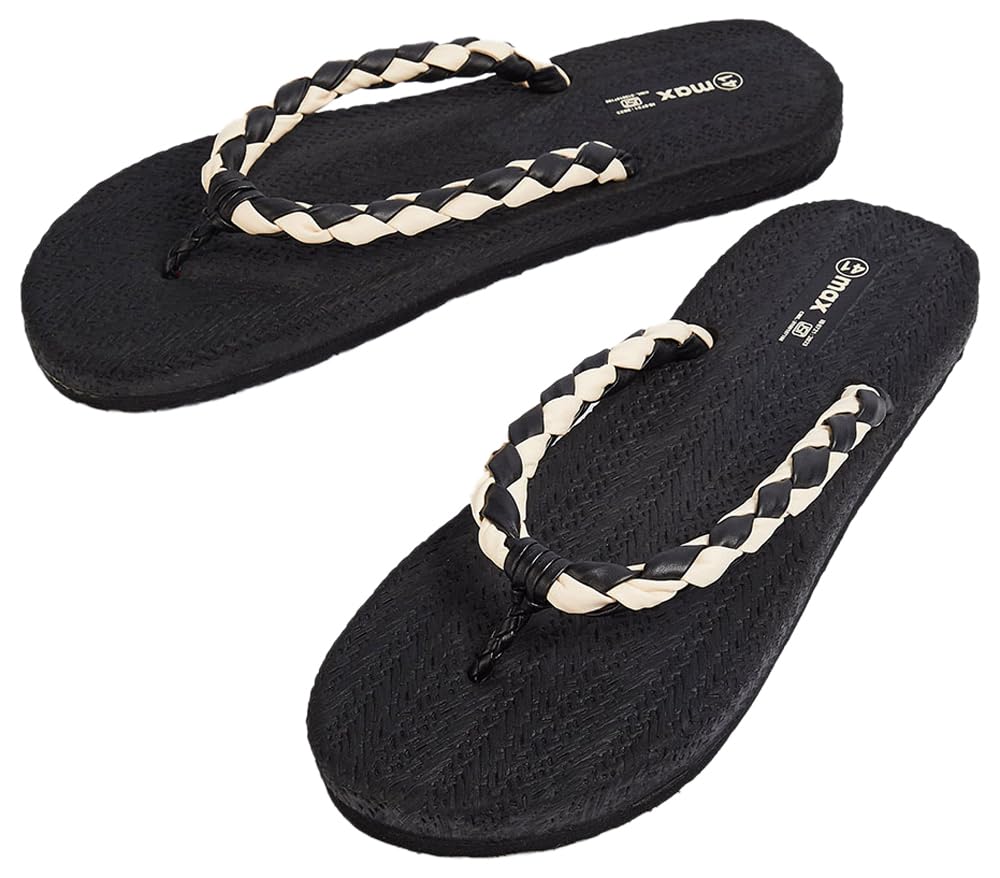 Max Women Textured Flip Flops, Black 39 (B0D8J9KNVJ) Amazon Price History, Amazon Price Tracker