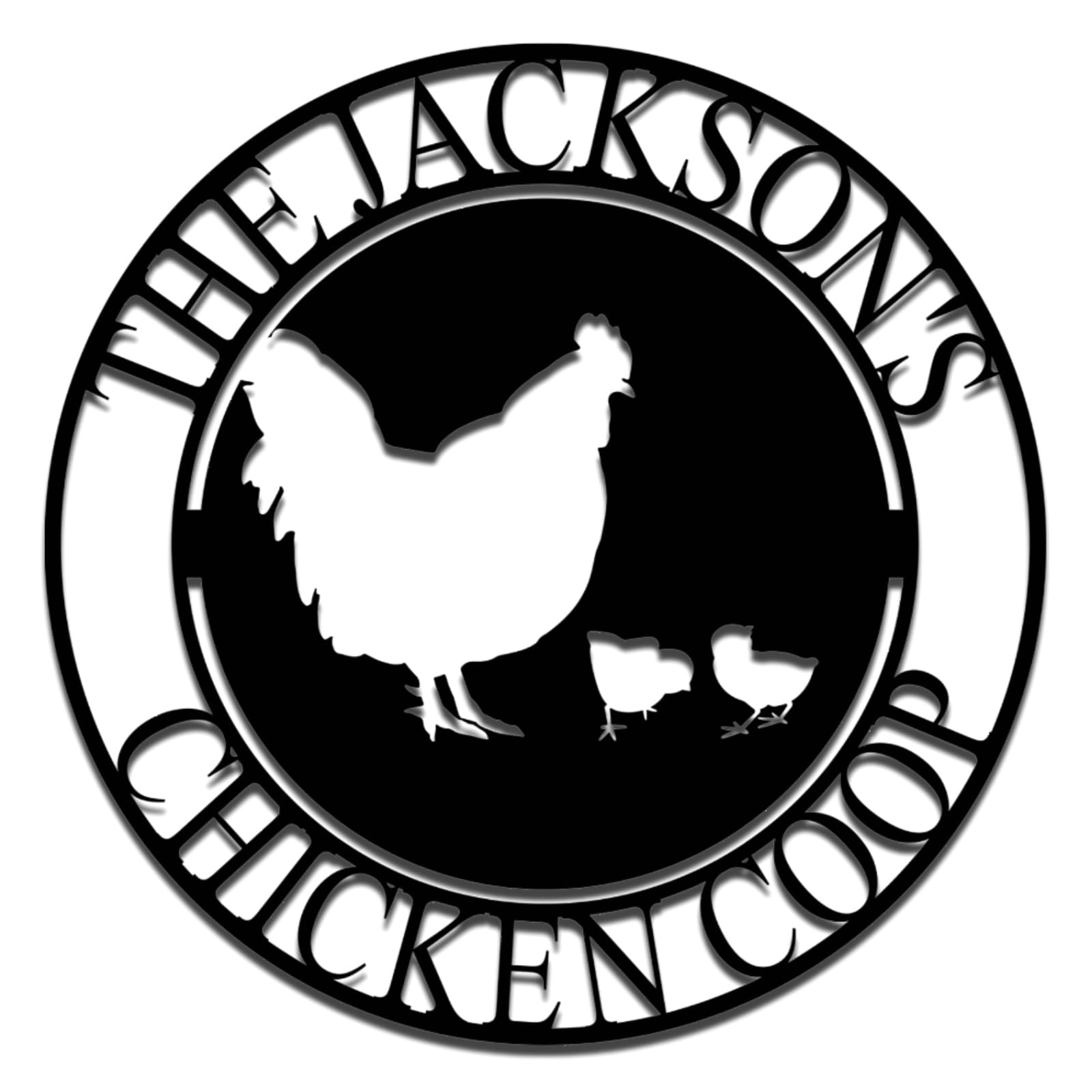 Met5kdm Chicken-1 Personalized Chicken Coop Metal Sign,Custom Hen House Wall Art,Farm House Barn Decor,Last Name Sign,Metal Plaque Chicken 1