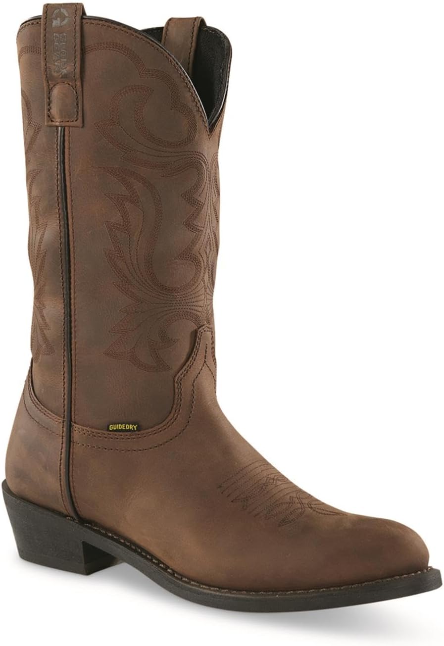 Guide Gear Men's Waterproof Western Boots - Durable Leather Design