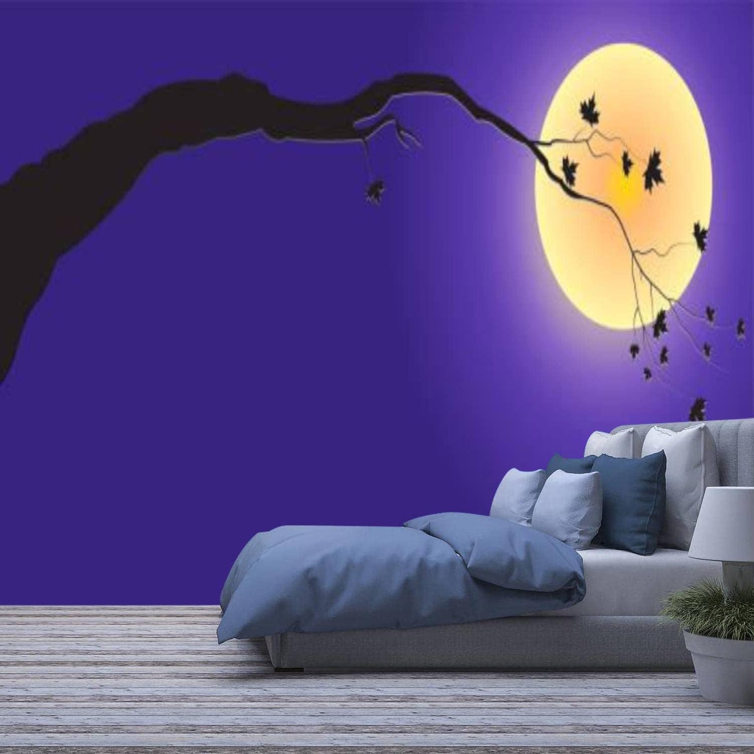 Papier Peint Paysage Lunaire Halloween Décoration Murale