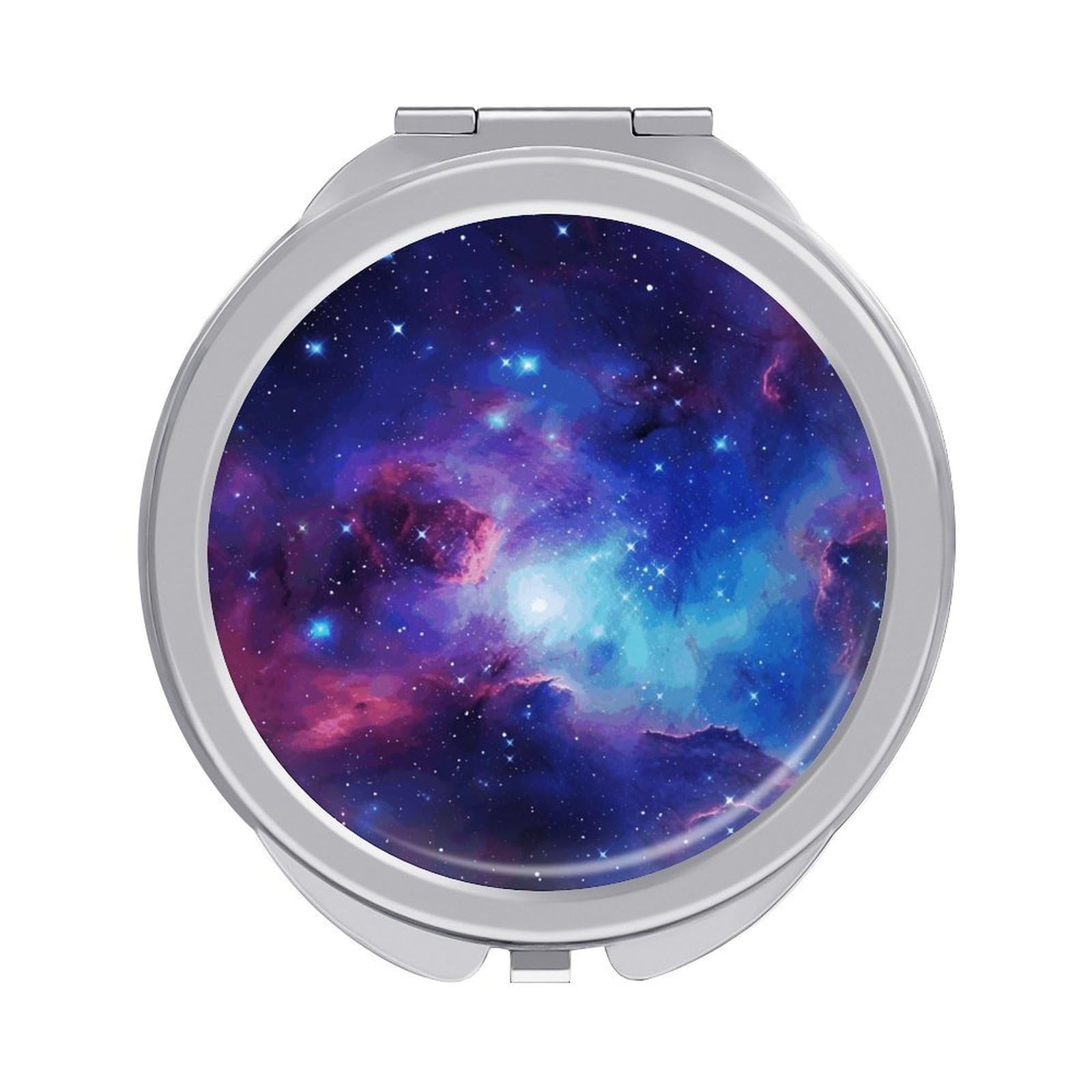 VstaDank Galaxy Travel Makeup Mirrors Exquisite Double-Sided 2X/1X Magnifying Folding Pocket Mirror Portable Round Handheld Mirror Mini Compact Mirrors for Outdoor Home