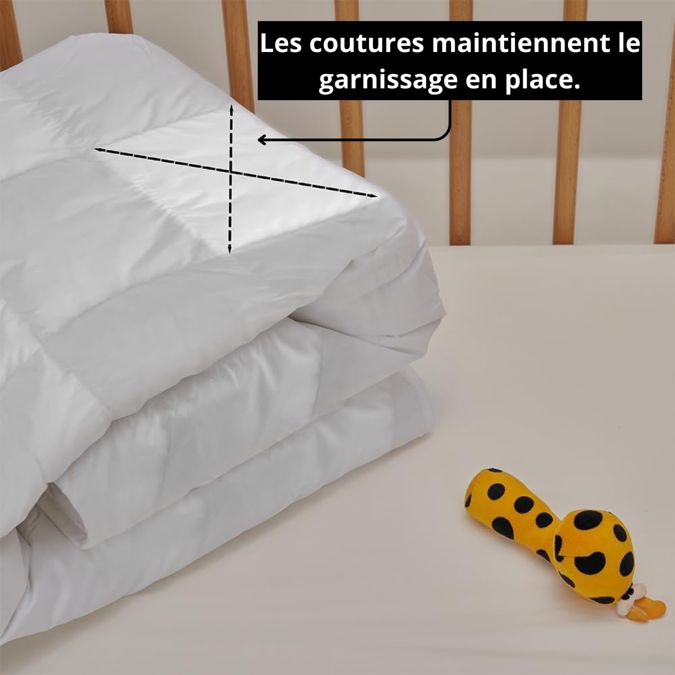 DECASATEXTIL Couette Bébé en Coton 100% - 400 GSM - Certifiée Oeko-TEX - Dimensions 100x130 cm, Idéale pour Lits Enfant et Bébé 60x120 - Antiacariens et Douce
