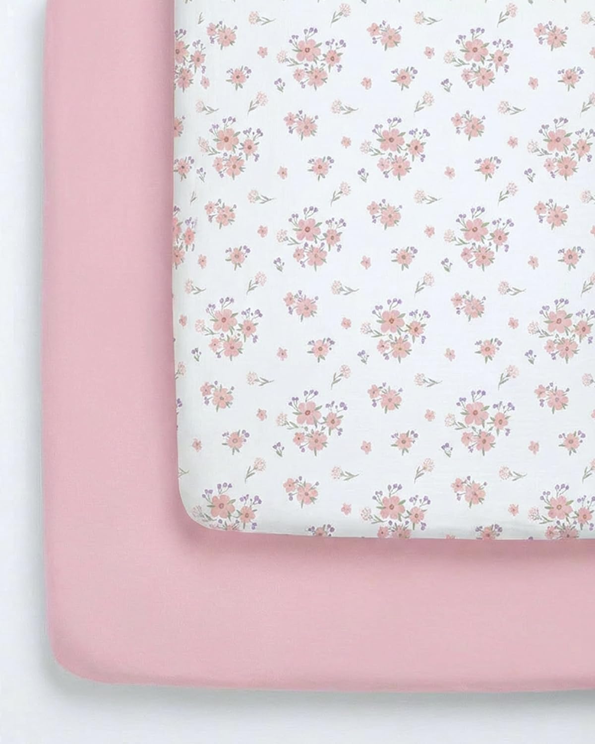 2-Pack Pack N Play Sheets - Playard Mattress Sheets - 38 x 26in, Floral