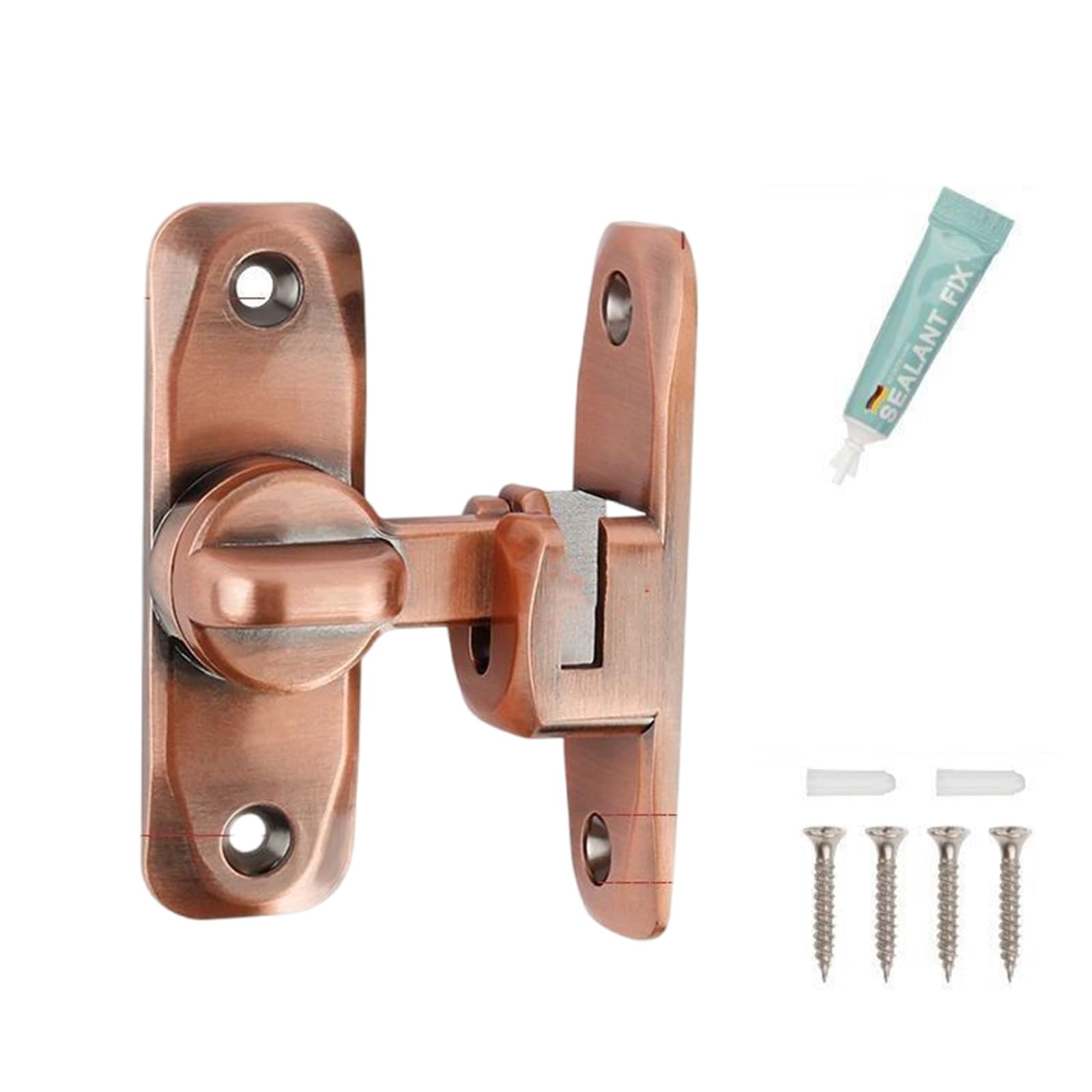 Kalttoy Bronze 90/180 Degree Barn Door Locks None Drilling Sliding Door Zincs Alloy Flipping Hardware Enduring Privacy Bolt
