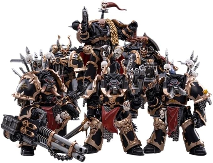 JoyToy Warhammer 40,000 1/18 Action Figures Chaos Black Legion Warband Model(Set of 6 Figures)