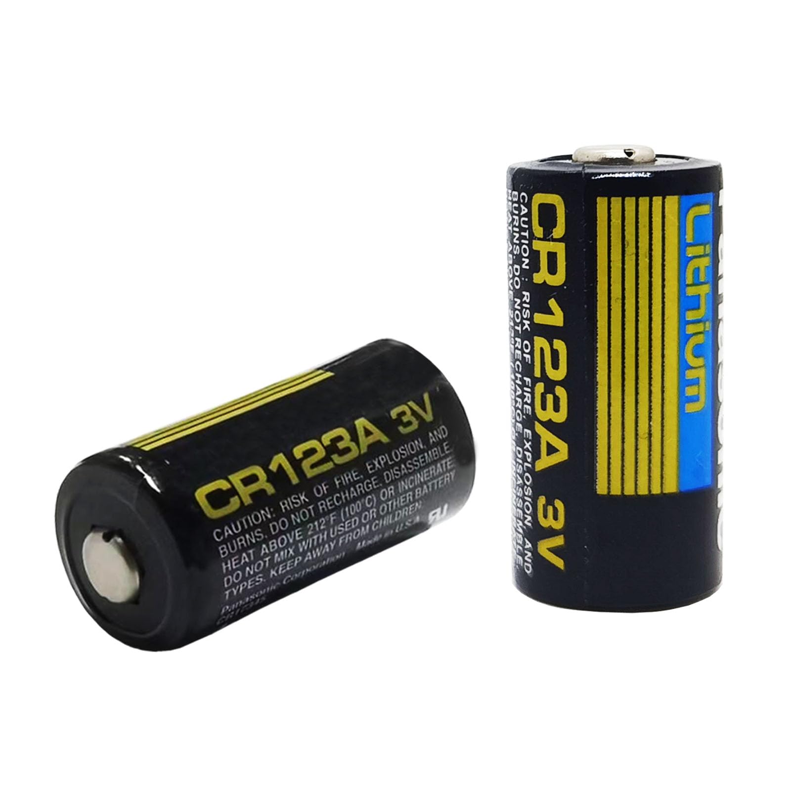 2 Pack CR123A 123A CR123 3V Lithium Battery 1400mAh for Cameras Flashlight Alarm Smart Sensors DL123 EL123 CR17345 123