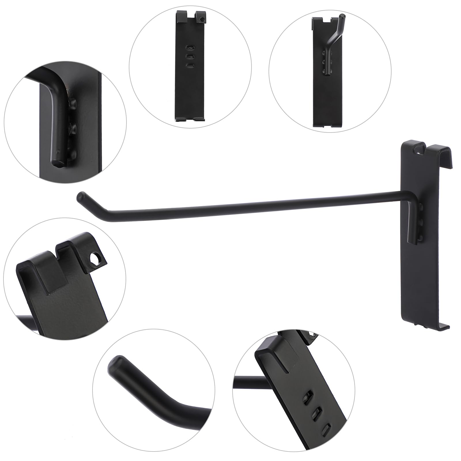 Sumnacon Gitter-Wandhaken – 35 Stück Display-Haken für Gitterwandpaneel, 15,2 cm stabile Gitterwandhaken, schwarze Metallgitteraufhänger für Zuhause, Geschäft, Geschäft, Arbeitsplatz, Handwerk, Show