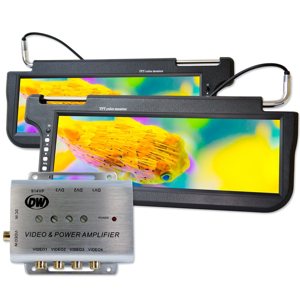 車載用TFT LCD カラーバイザーモニター 10インチ左右セット（黒） Amazon.co.jp: デジタル液晶パネル12.2インチサンバイザーモニター左右