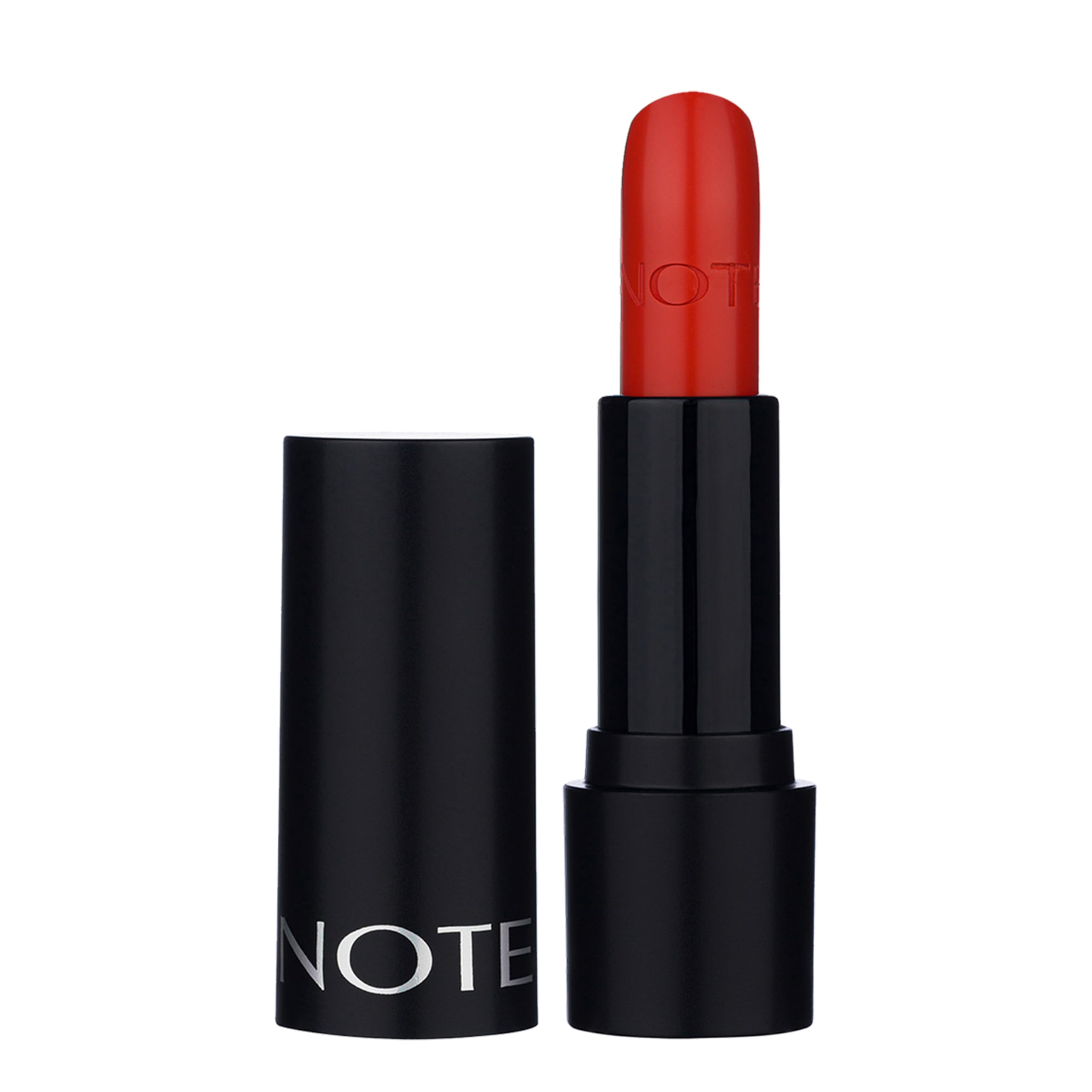 Note Cosmetics Deep Impact Lipstick 12 Flaming Heart Red Kremsi Dokulu Yarı Parlak Ruj, Kırmızı