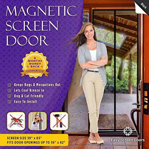 Magnetic Screen Door, Mesh Curtain - Keeps Mosquitoes Out - Full Frame Velcro