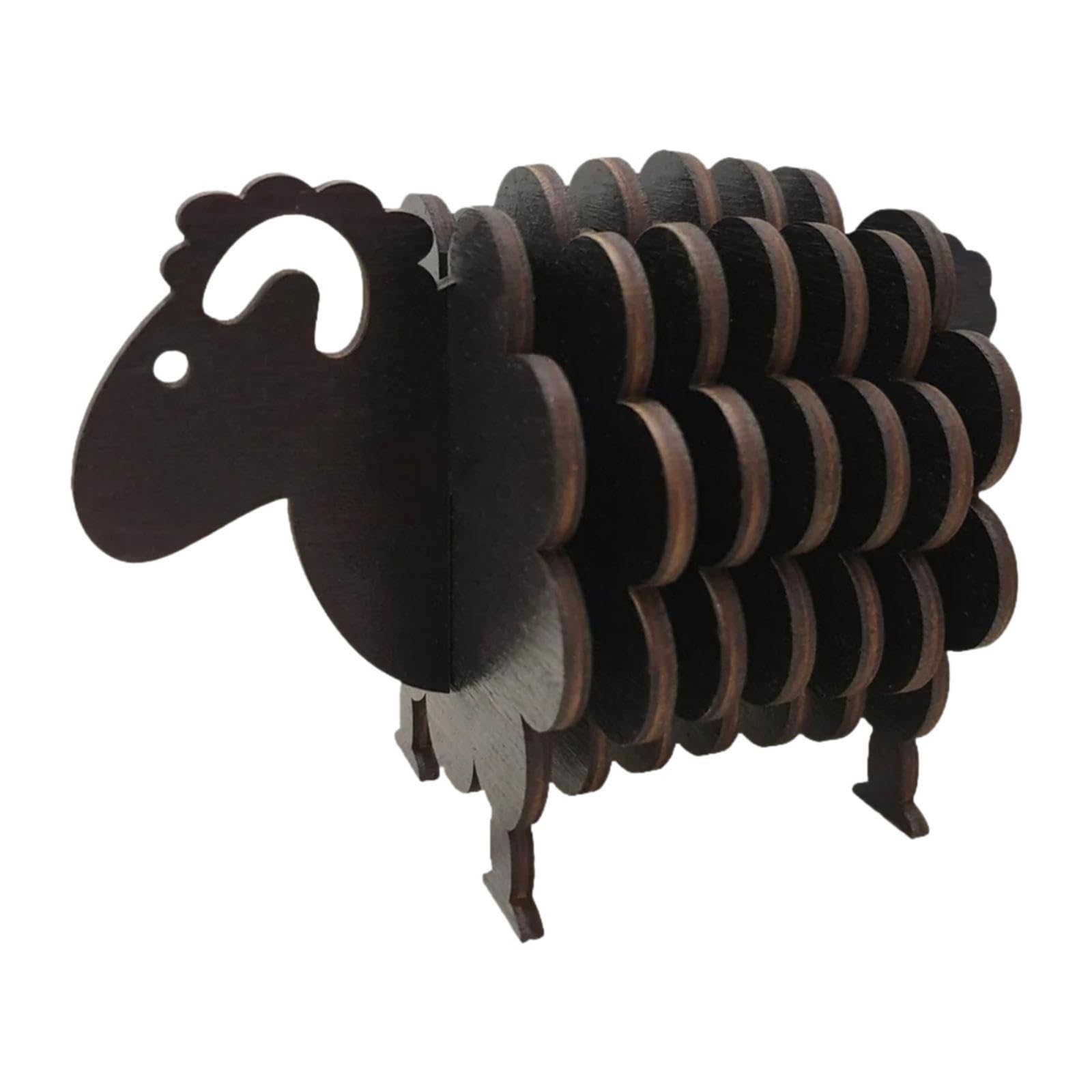 Dessous de verre mouton en bois noir tapis de table résistant à la chaleur lot décoratif
