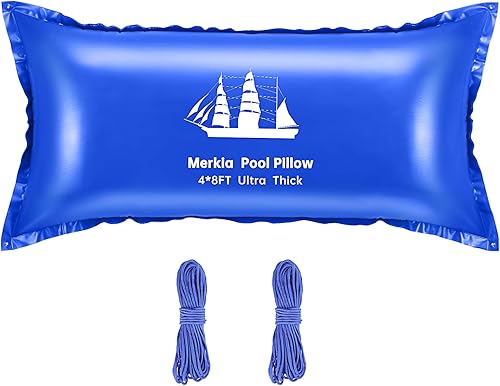 Almohada de piscina para piscina sobre el suelo de 4 x 8 pies, kit de cierre de piscina para invierno, ultra gruesa y duradera, resistente de 0.016